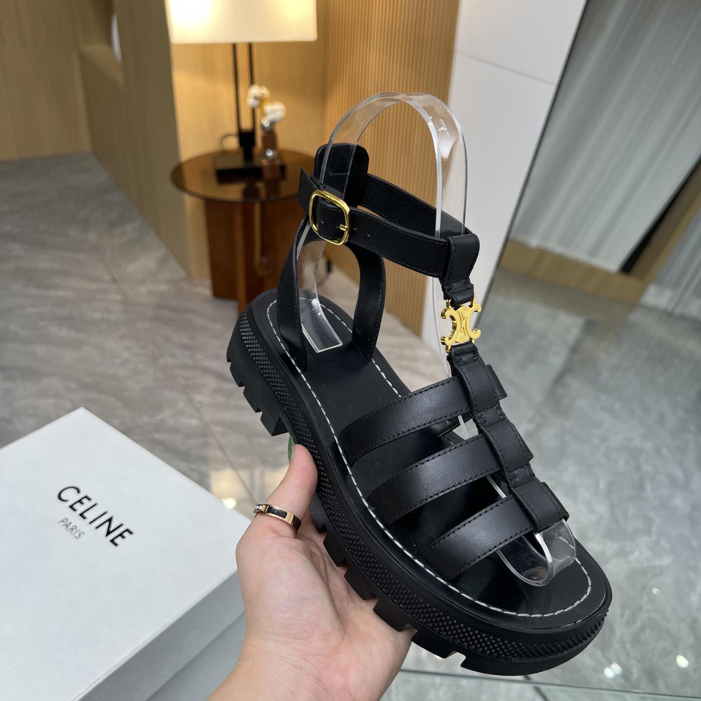 Celine Clea Triomphe Gladiator Chunky Sandal In Vegetable - Tanned Calfskin - DopestKickz