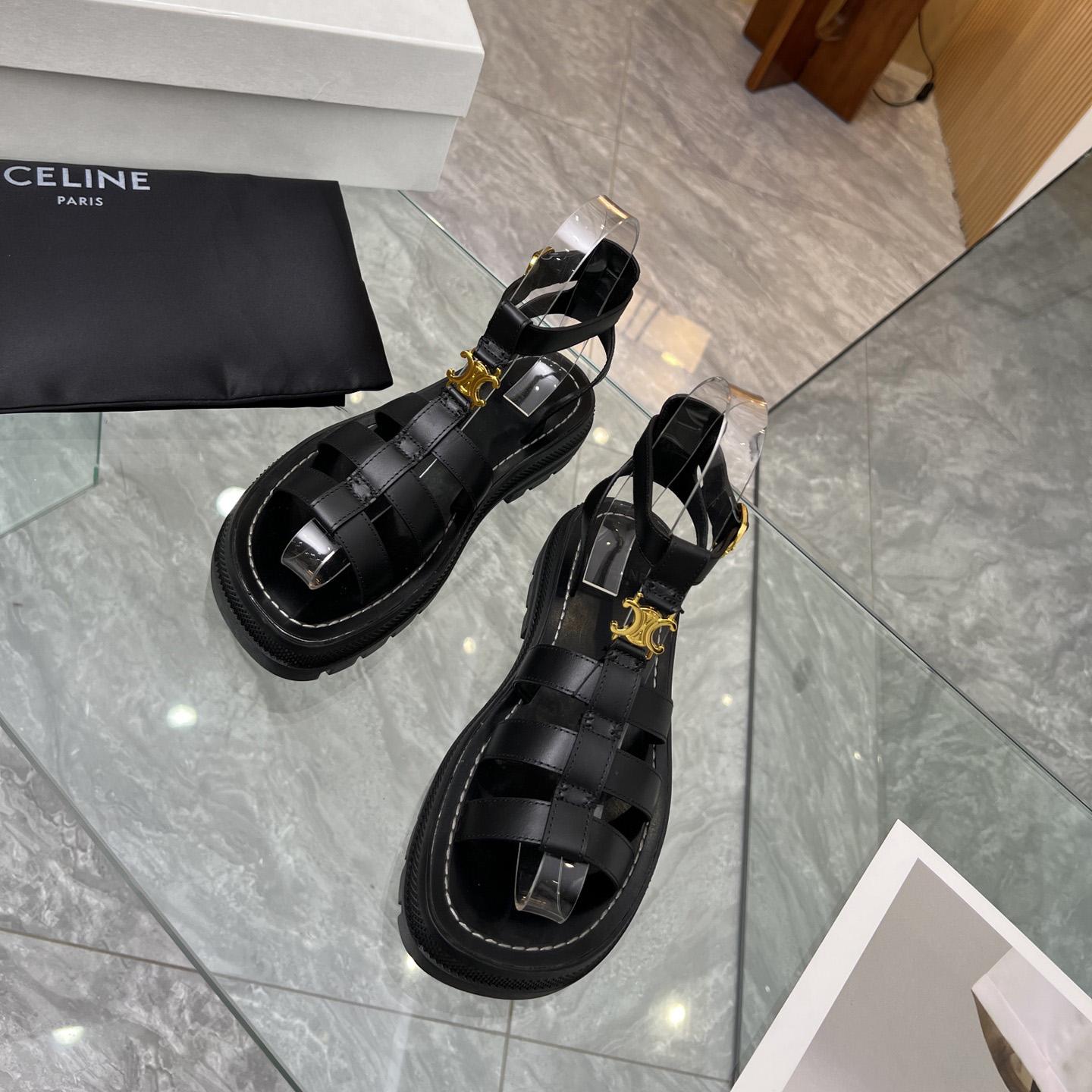 Celine Clea Triomphe Gladiator Chunky Sandal In Vegetable - Tanned Calfskin - DopestKickz