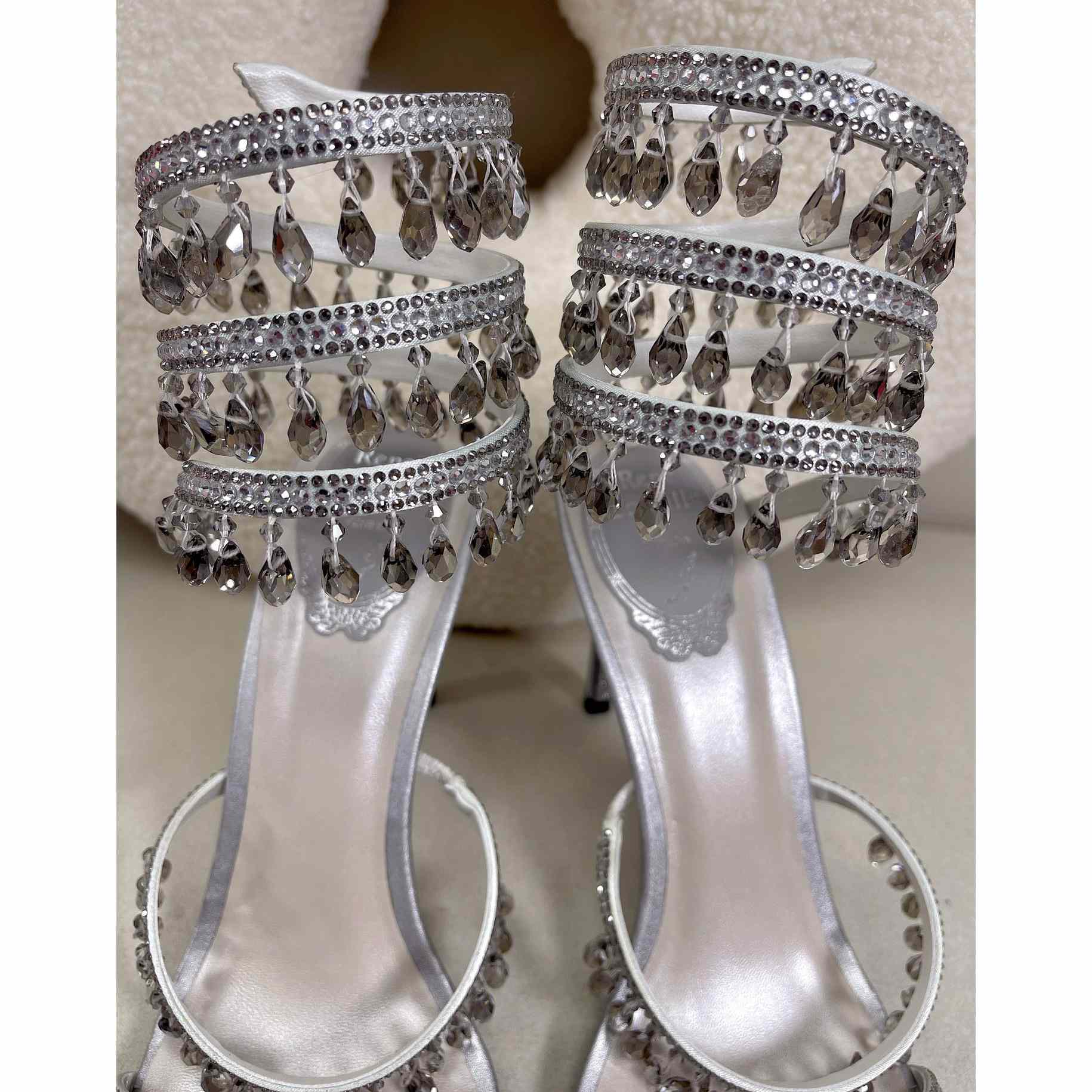 Rene Caovilla Elegant Evening Sandals Chandelier - DopestKickz