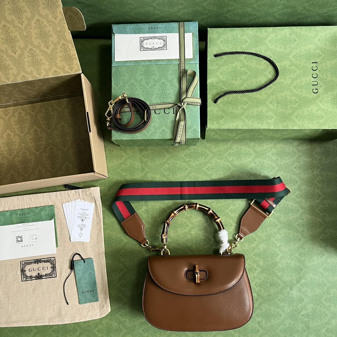 Gucci Bamboo 1947 Medium Top Handle Bag(26-17-9cm) - DopestKickz