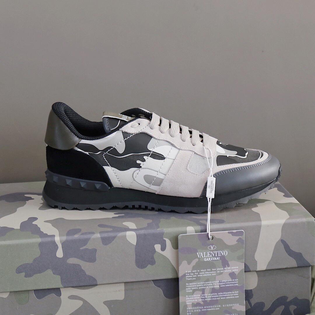 Valenti  Garavani Black & Gray Rockrunner Sneakers - DopestKickz