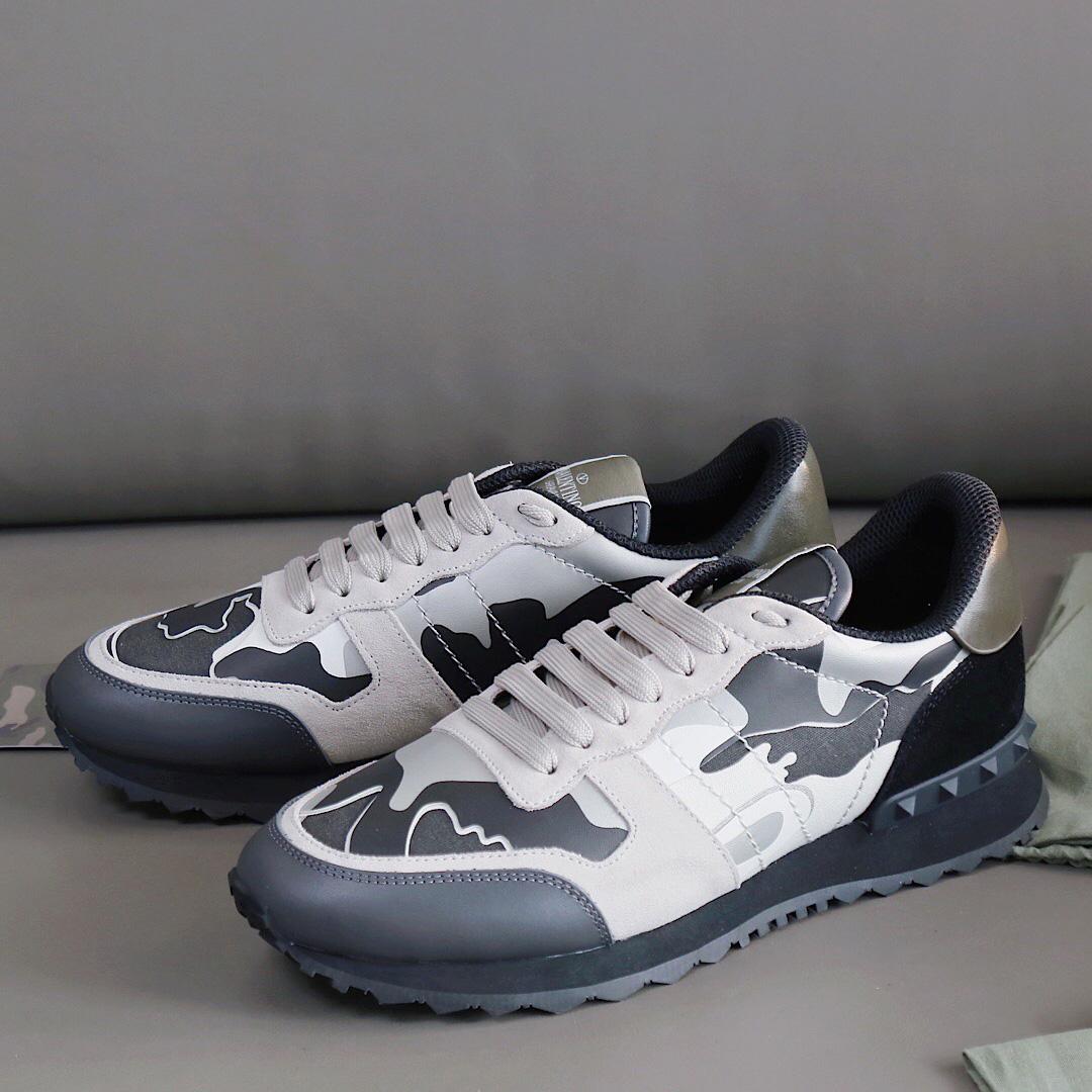 Valenti  Garavani Black & Gray Rockrunner Sneakers - DopestKickz