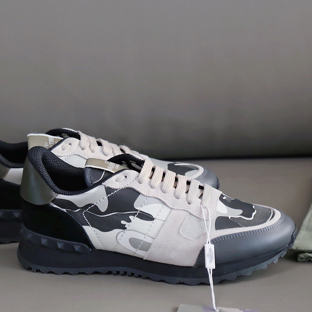 Valenti  Garavani Black & Gray Rockrunner Sneakers - DopestKickz