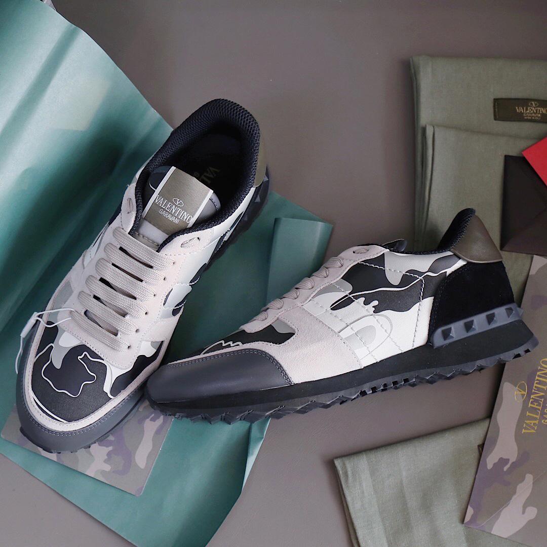 Valenti  Garavani Black & Gray Rockrunner Sneakers - DopestKickz