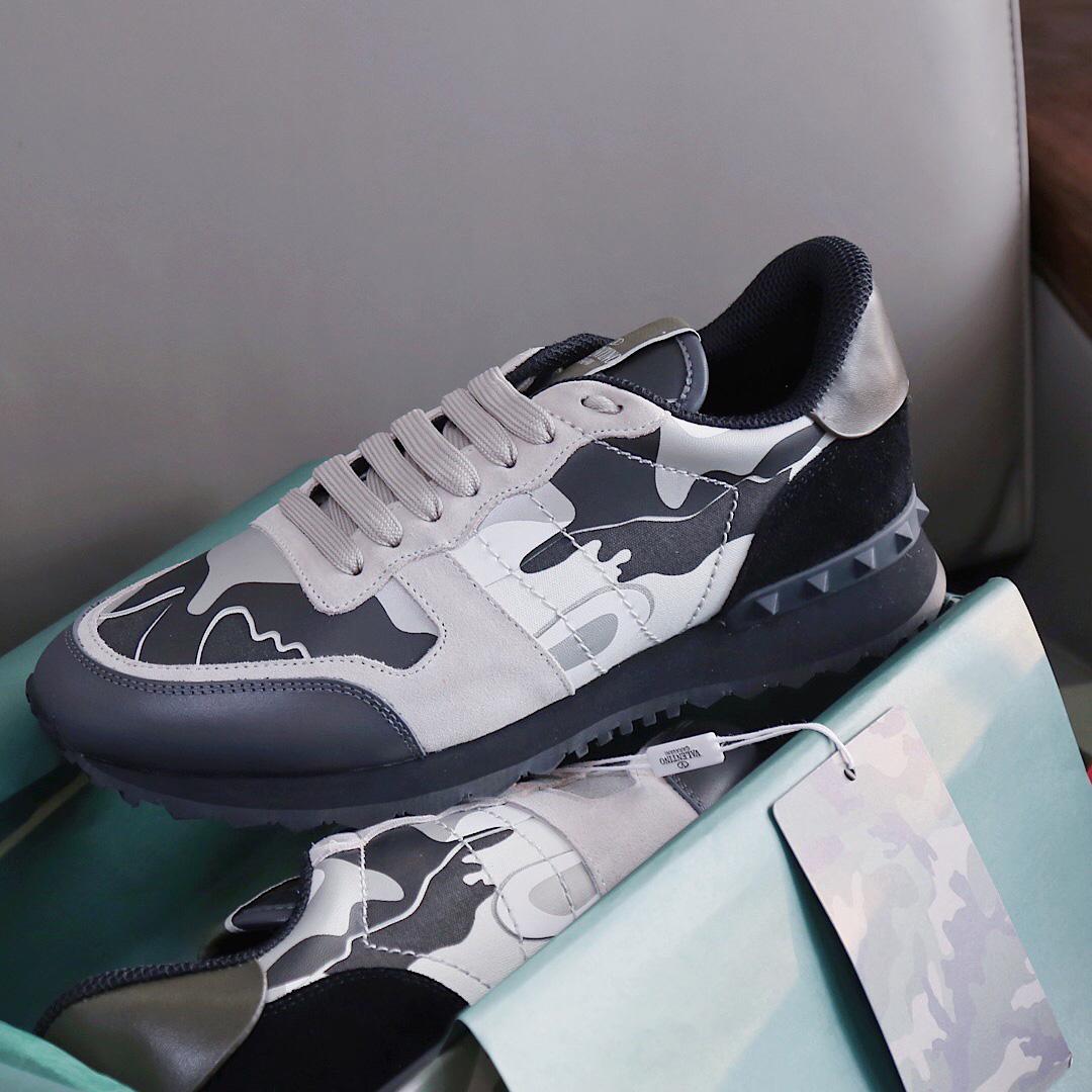 Valenti  Garavani Black & Gray Rockrunner Sneakers - DopestKickz