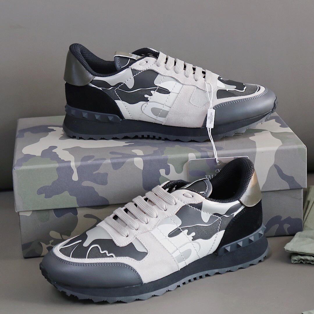 Valenti  Garavani Black & Gray Rockrunner Sneakers - DopestKickz