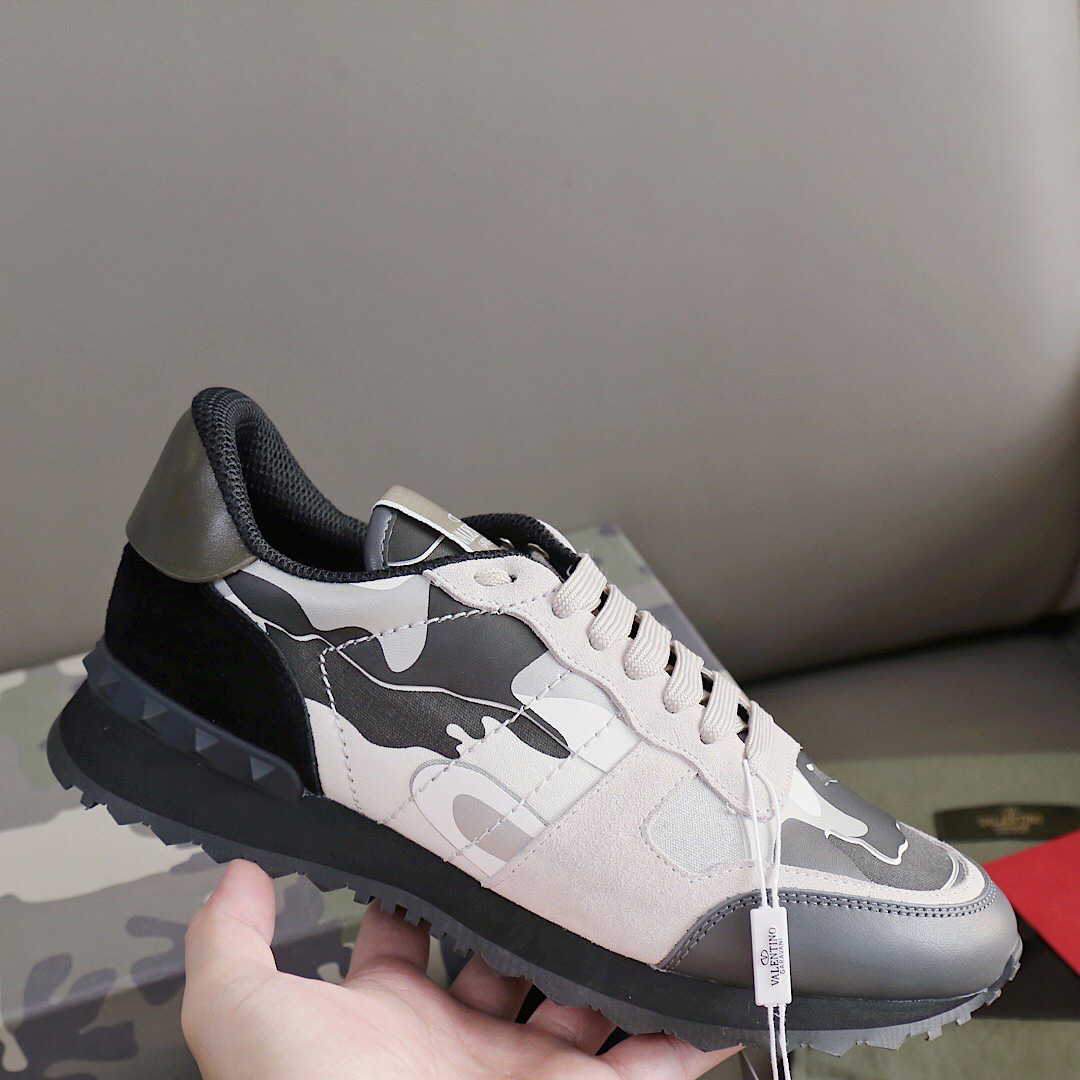 Valenti  Garavani Black & Gray Rockrunner Sneakers - DopestKickz