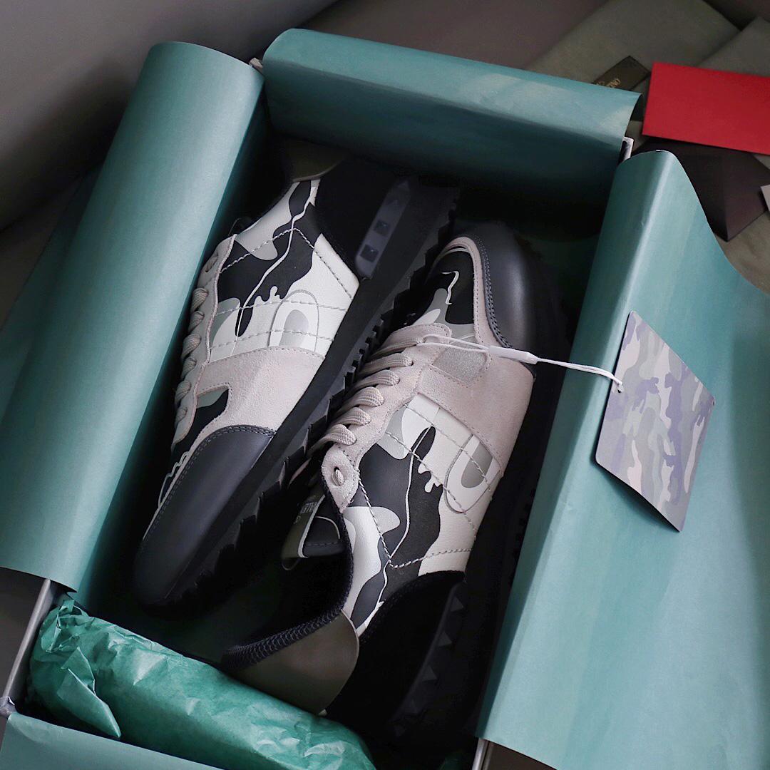 Valenti  Garavani Black & Gray Rockrunner Sneakers - DopestKickz