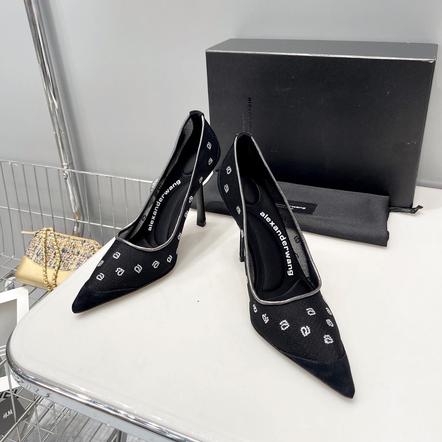 Alexander Wang Delphine 105 Pump In Mesh/Crystal - DopestKickz