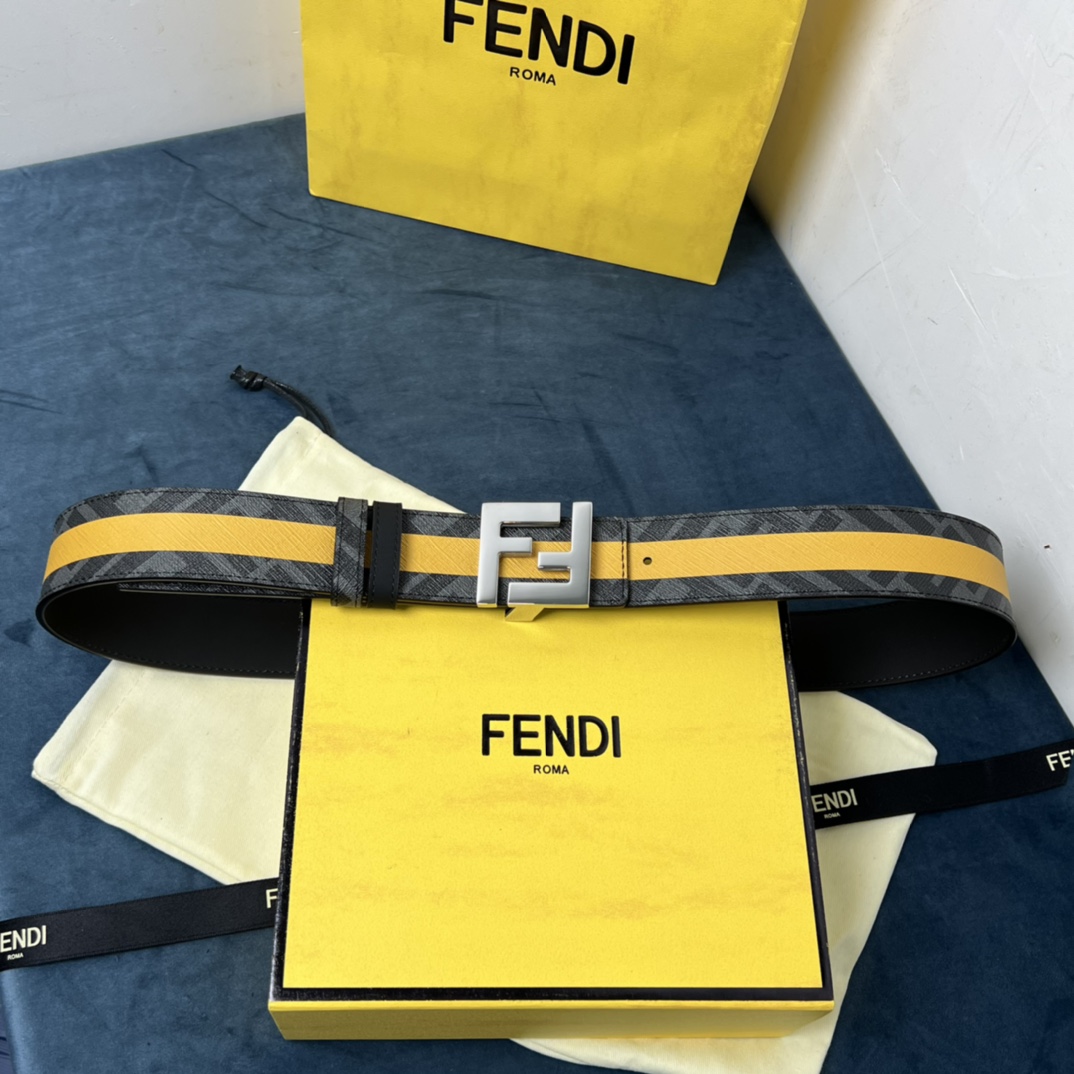 Fendi Reversible Black Leather Belt  - DopestKickz
