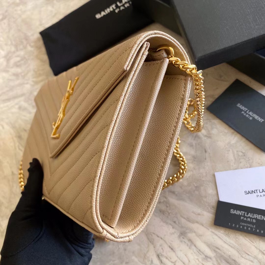 Saint Laurent Leather Shoulder Bag(22-14-4cm) - DopestKickz