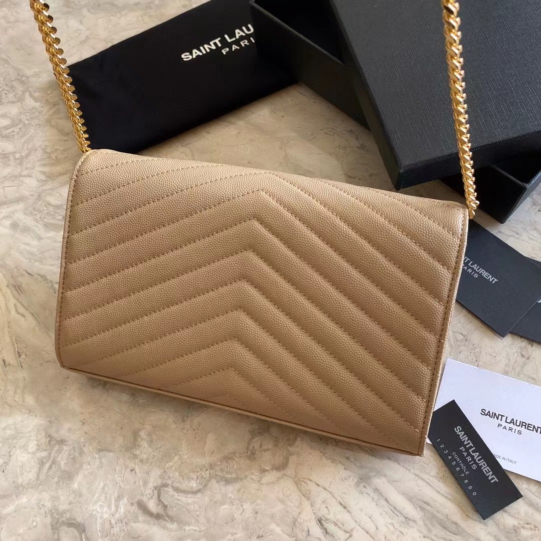 Saint Laurent Leather Shoulder Bag(22-14-4cm) - DopestKickz