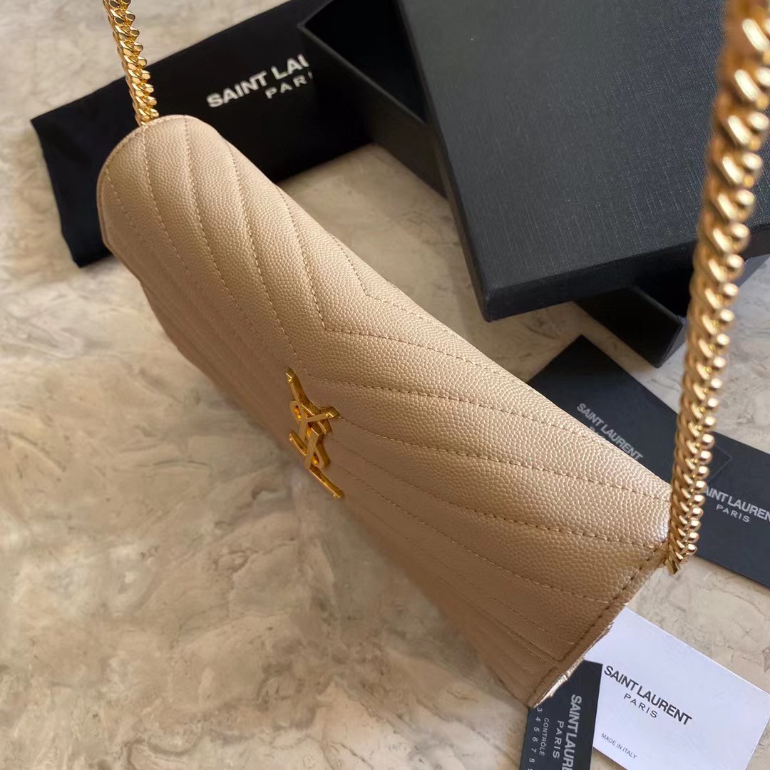 Saint Laurent Leather Shoulder Bag(22-14-4cm) - DopestKickz