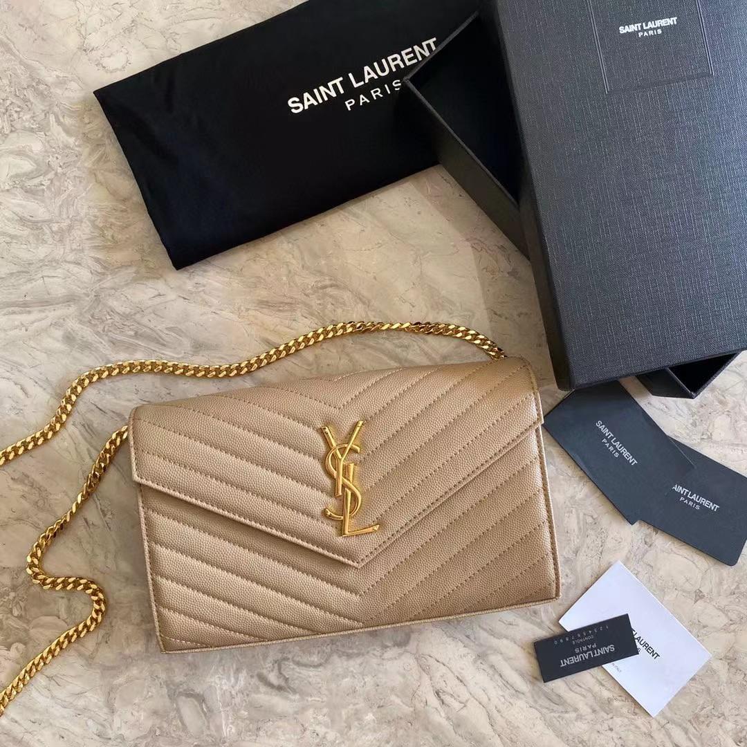 Saint Laurent Leather Shoulder Bag(22-14-4cm) - DopestKickz