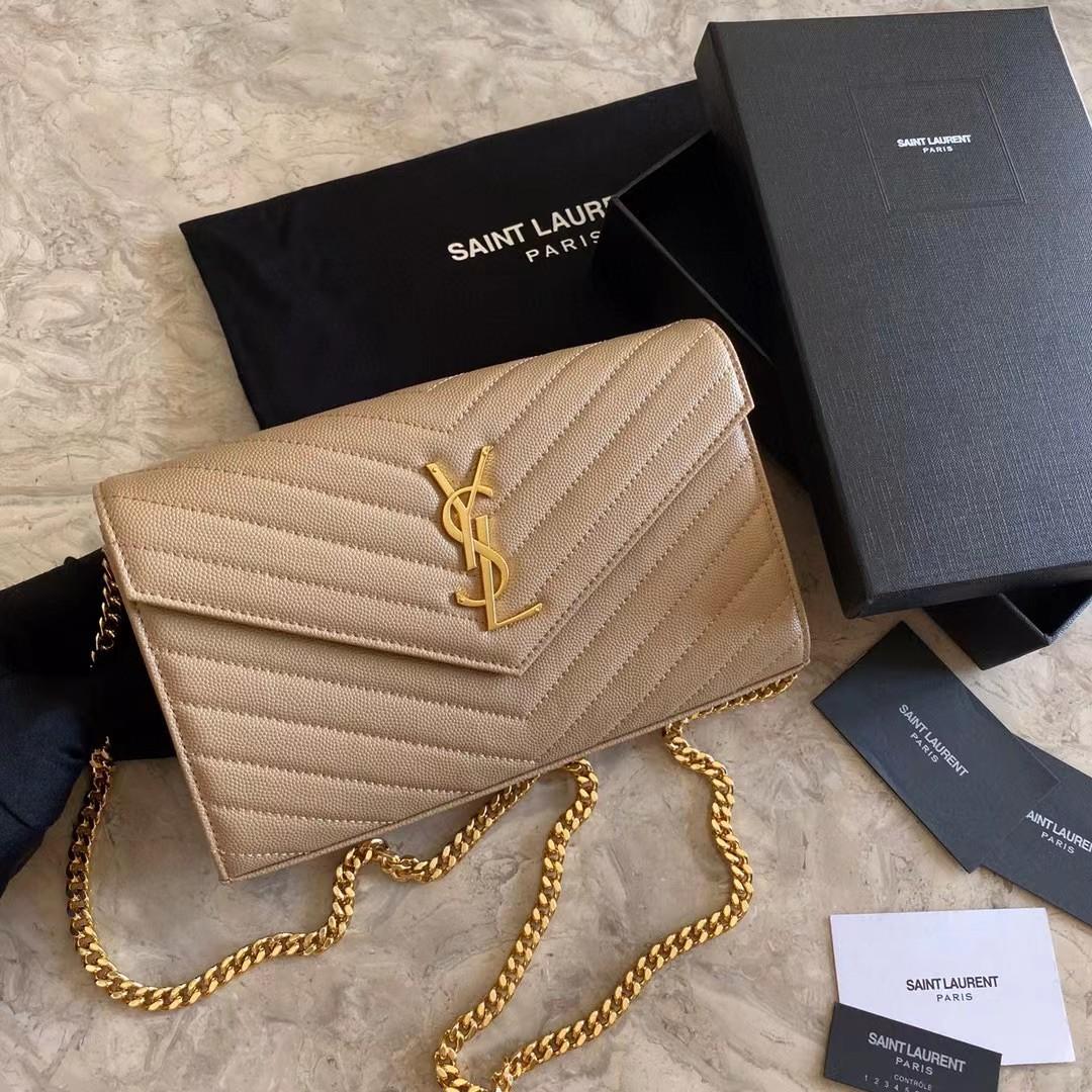 Saint Laurent Leather Shoulder Bag(22-14-4cm) - DopestKickz