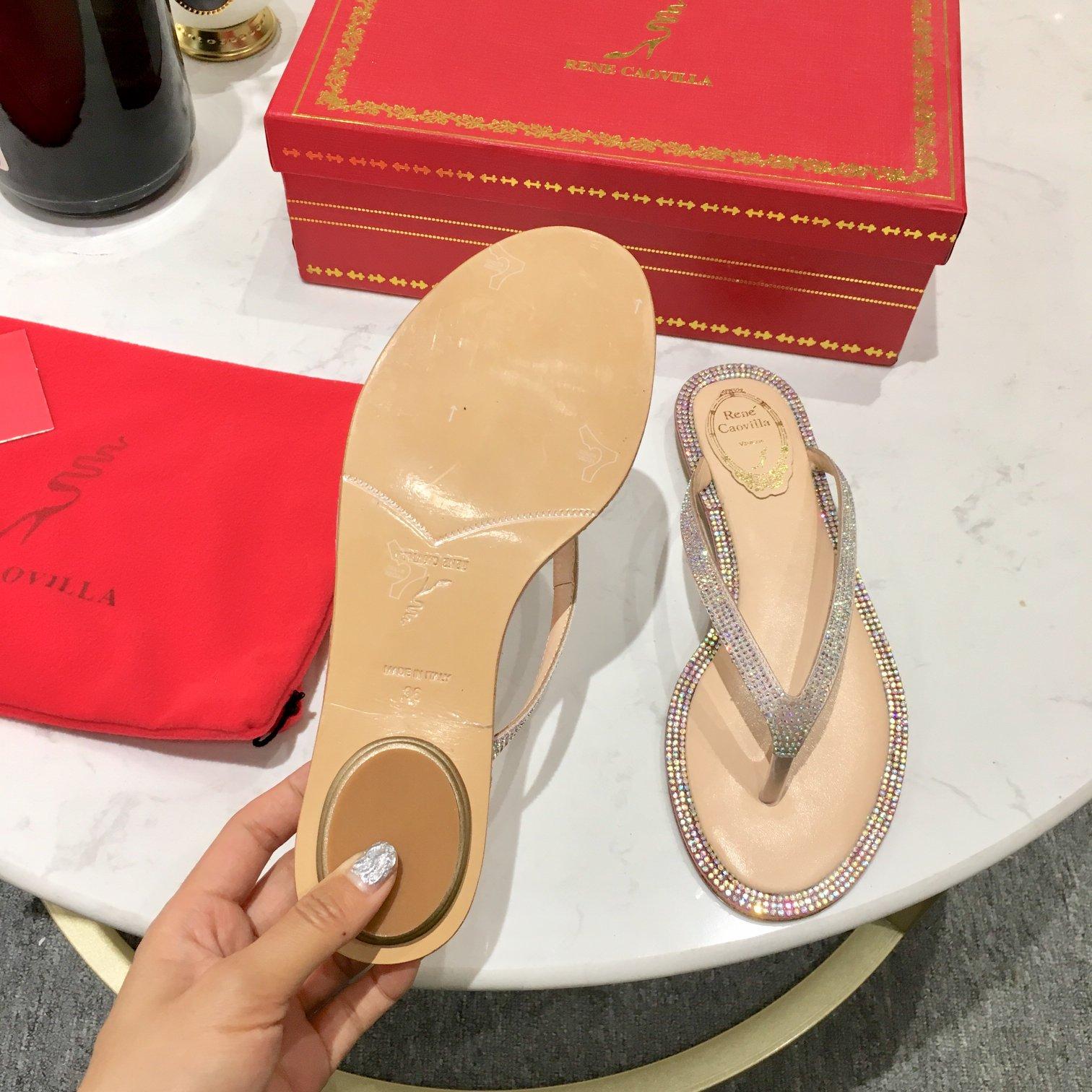 Rene Caovilla Diana Crystal Beige Flip-Flop 10 - DopestKickz