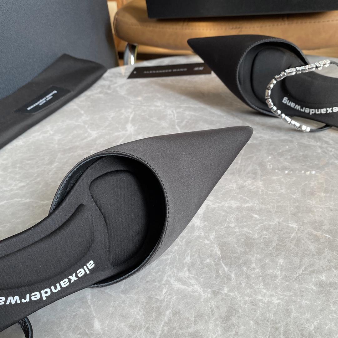 Alexander Wang Delphine 65 Logo Strap Mule In Viscose - DopestKickz