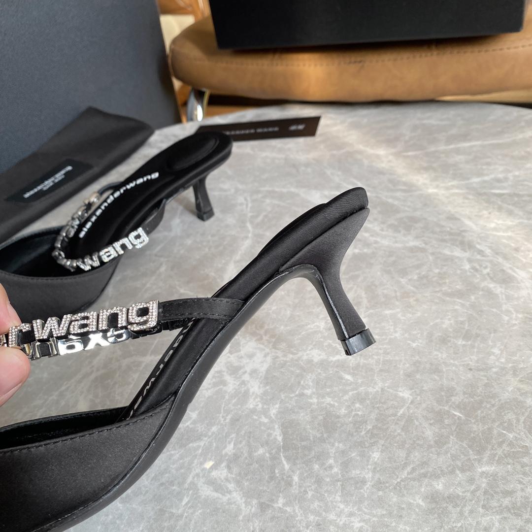 Alexander Wang Delphine 65 Logo Strap Mule In Viscose - DopestKickz