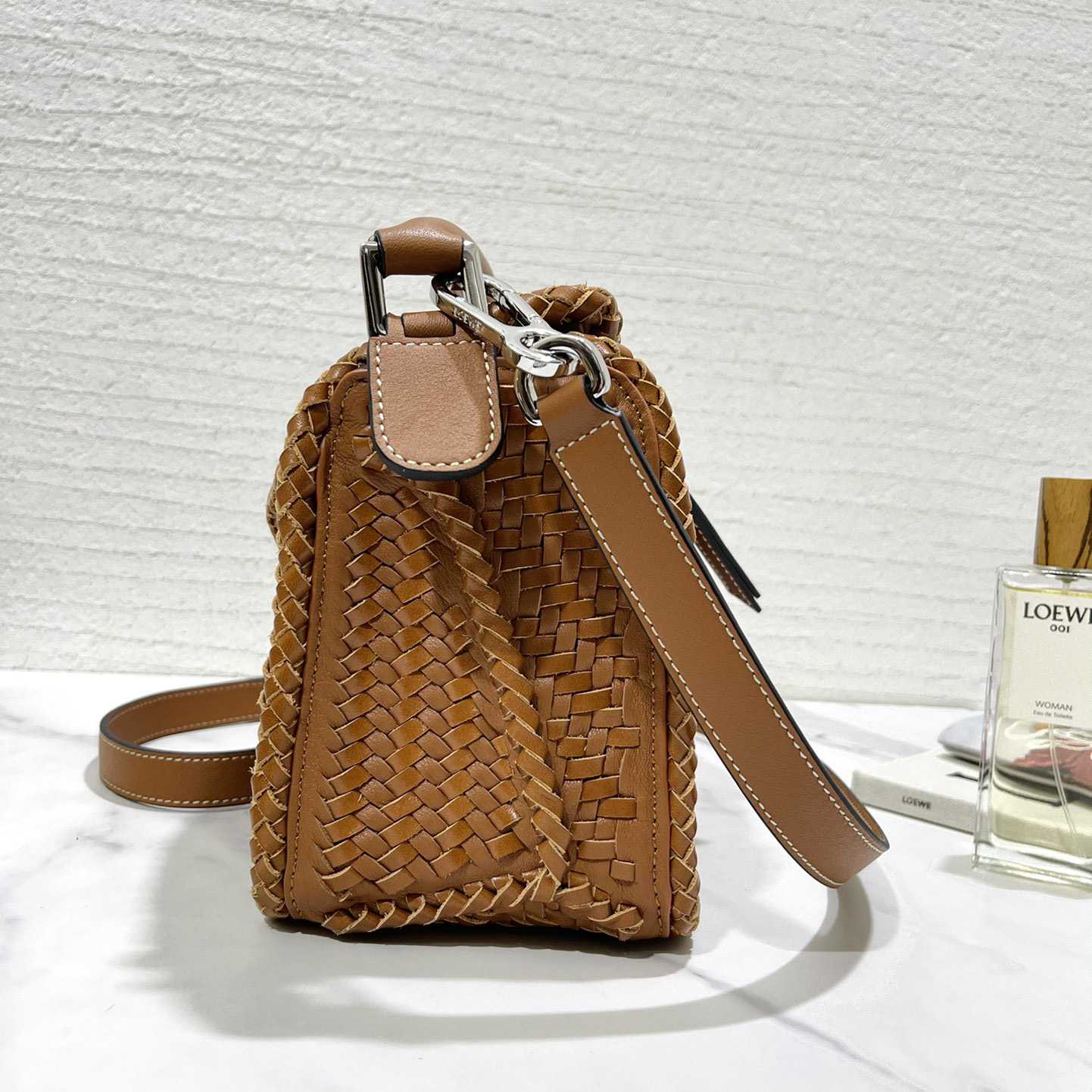 Loewe Women's Brown Puzzle Woven Small Bag(24*16.5*10cm) - DopestKickz