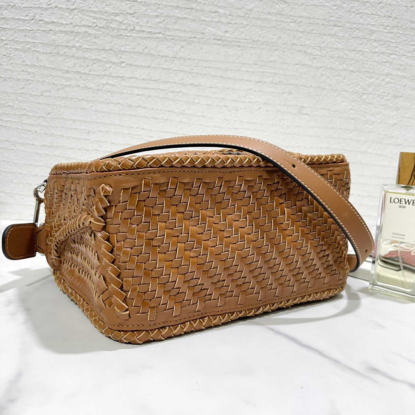 Loewe Women's Brown Puzzle Woven Small Bag(24*16.5*10cm) - DopestKickz