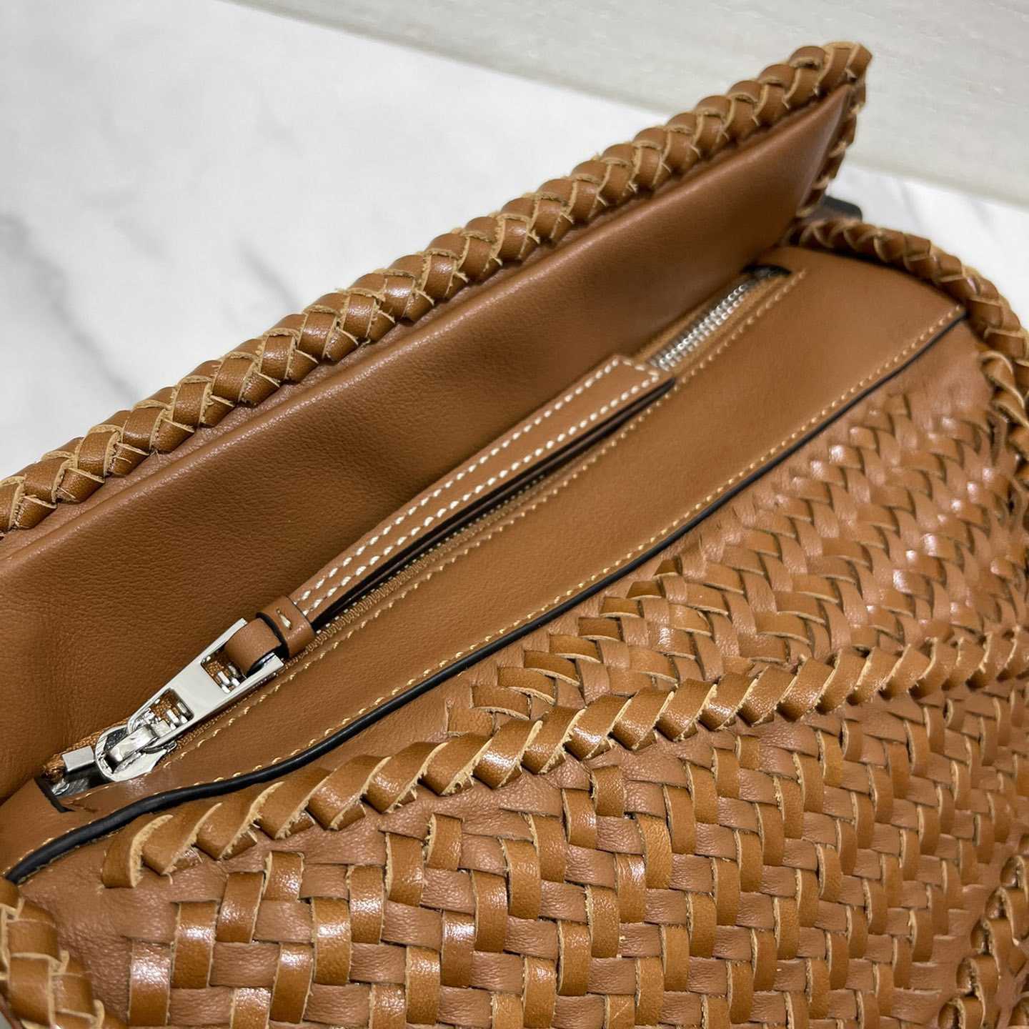 Loewe Women's Brown Puzzle Woven Small Bag(24*16.5*10cm) - DopestKickz