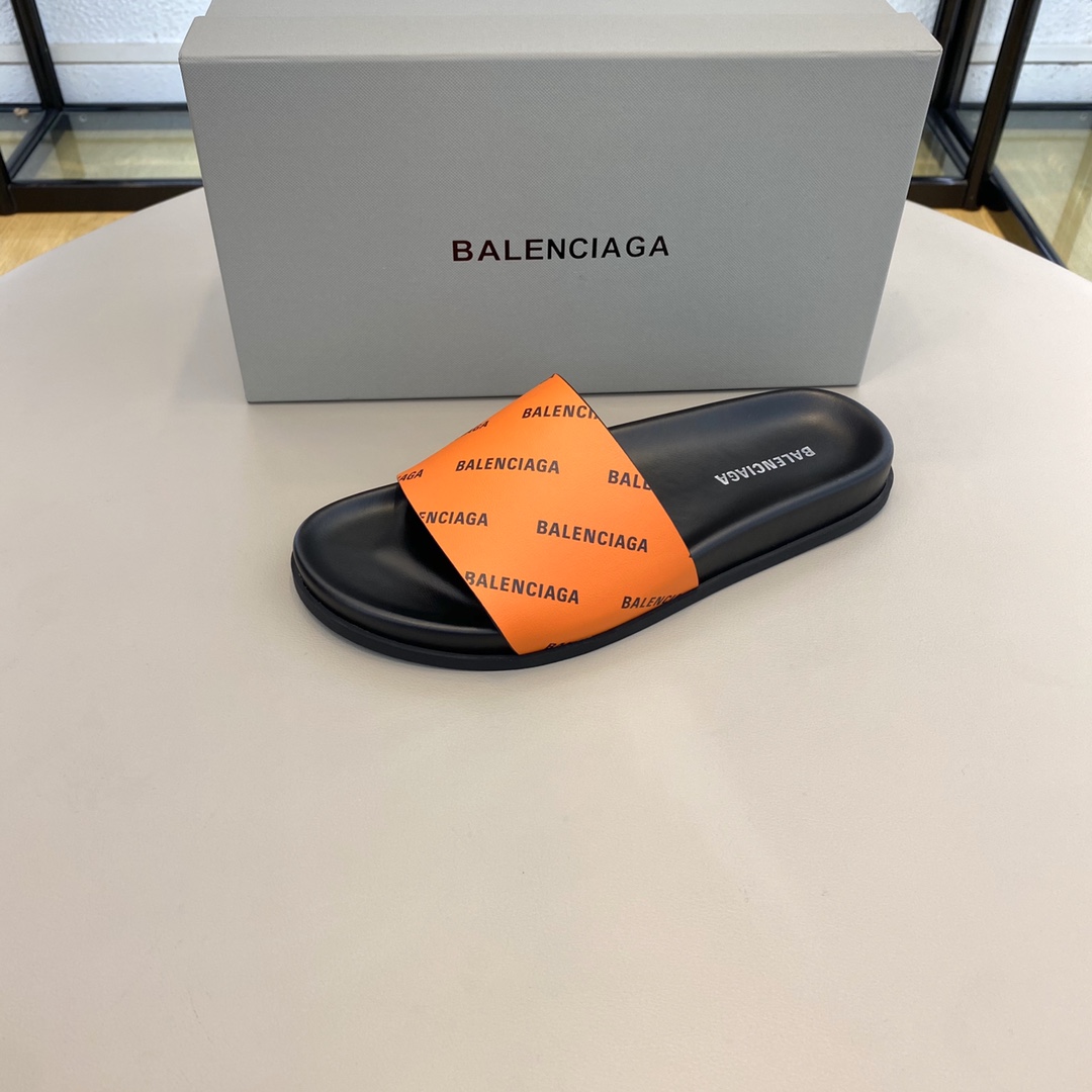 Balenciaga Logo Slide Sandal  - DopestKickz