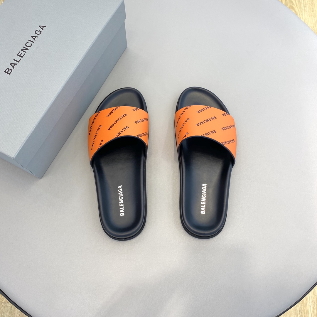 Balenciaga Logo Slide Sandal  - DopestKickz