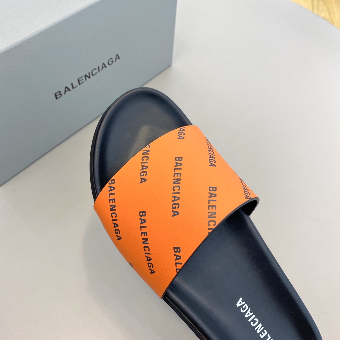 Balenciaga Logo Slide Sandal  - DopestKickz