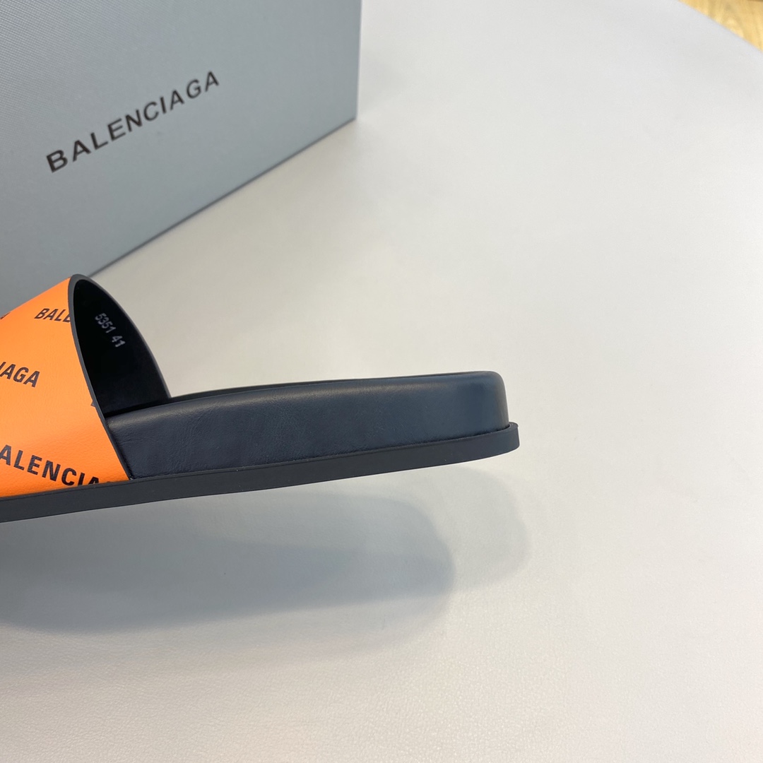Balenciaga Logo Slide Sandal  - DopestKickz