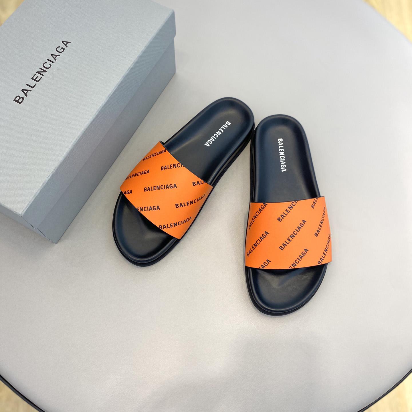 Balenciaga Logo Slide Sandal  - DopestKickz