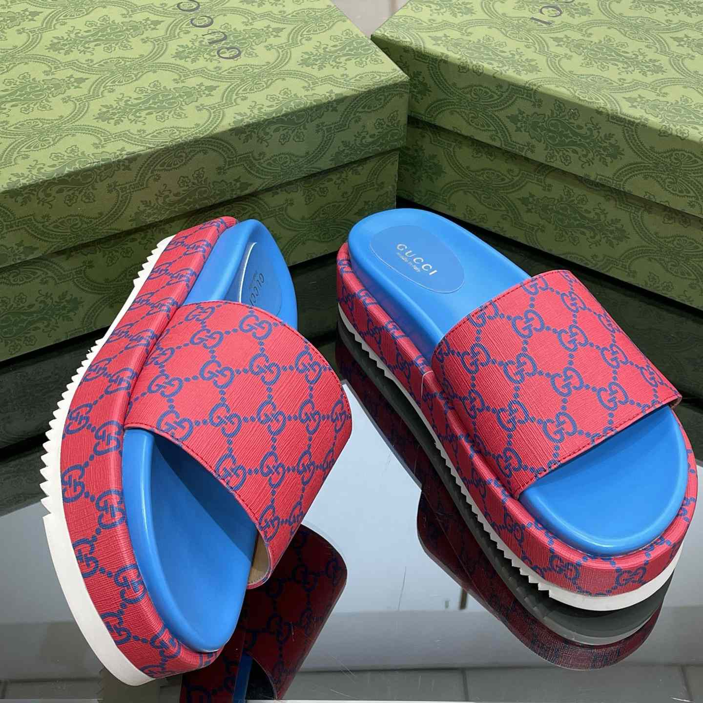 Gucci Women's Platform Slide Sandal - DopestKickz