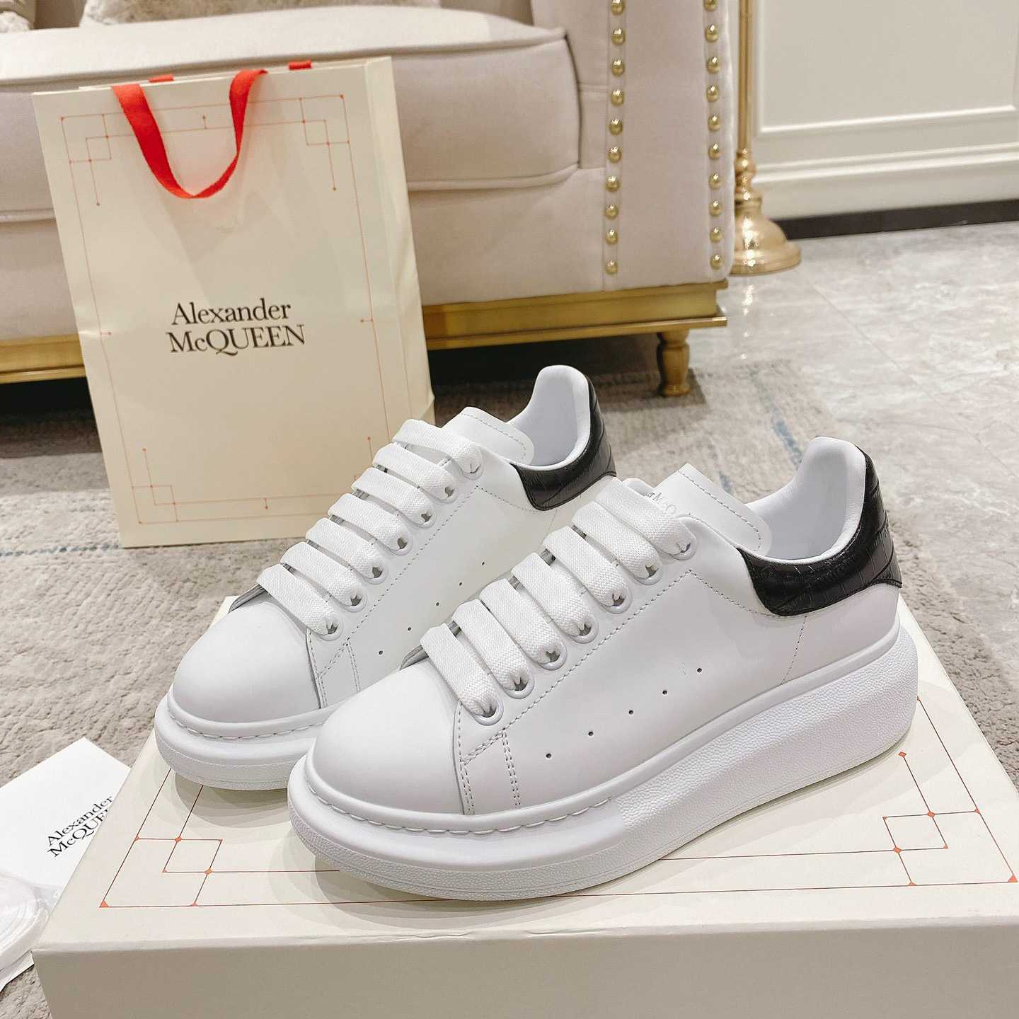 Alexander Mqueen Oversized Sneaker In White/Black - DopestKickz