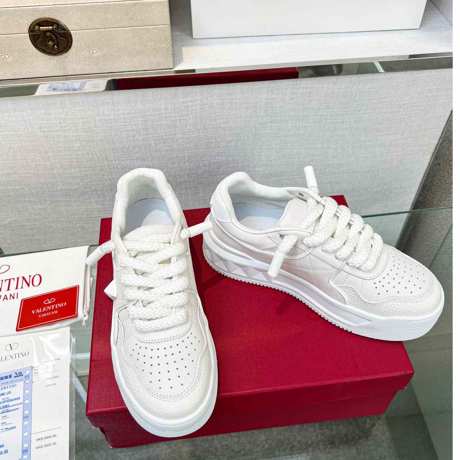 Valenti One Stud XL Nappa Leather Low-Top Sneaker - DopestKickz