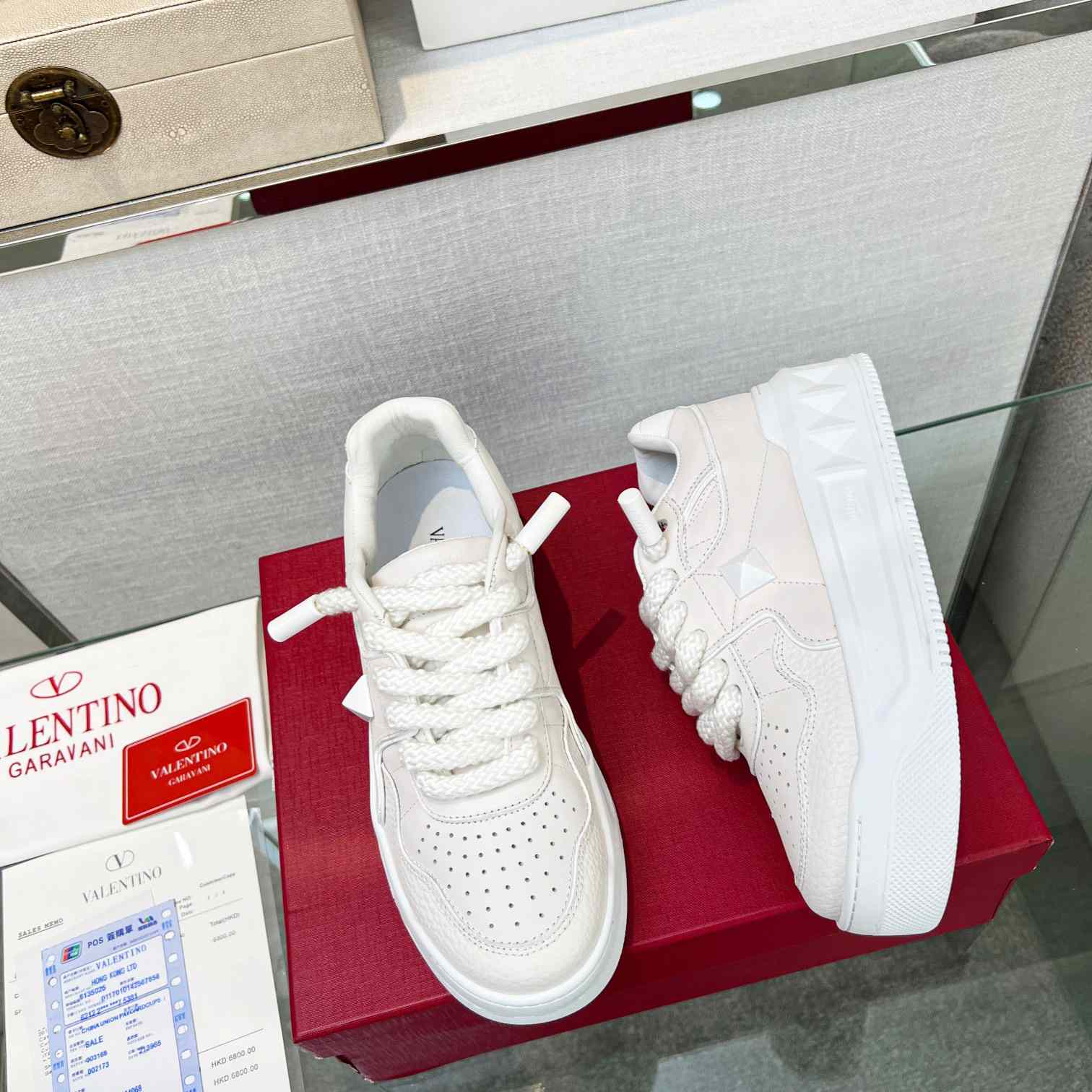 Valenti One Stud XL Nappa Leather Low-Top Sneaker - DopestKickz