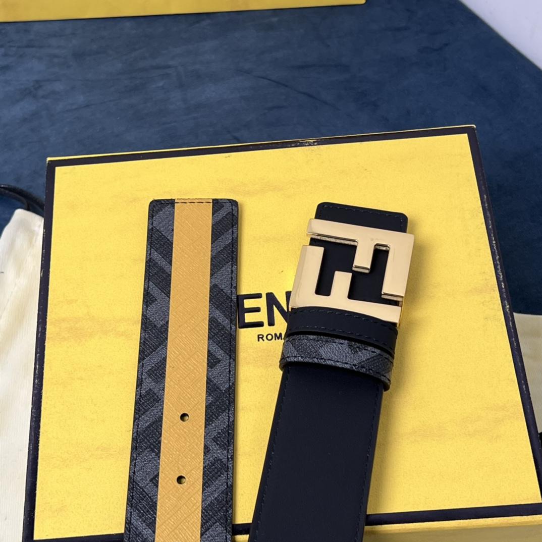 Fendi Reversible Black Leather Belt  - DopestKickz