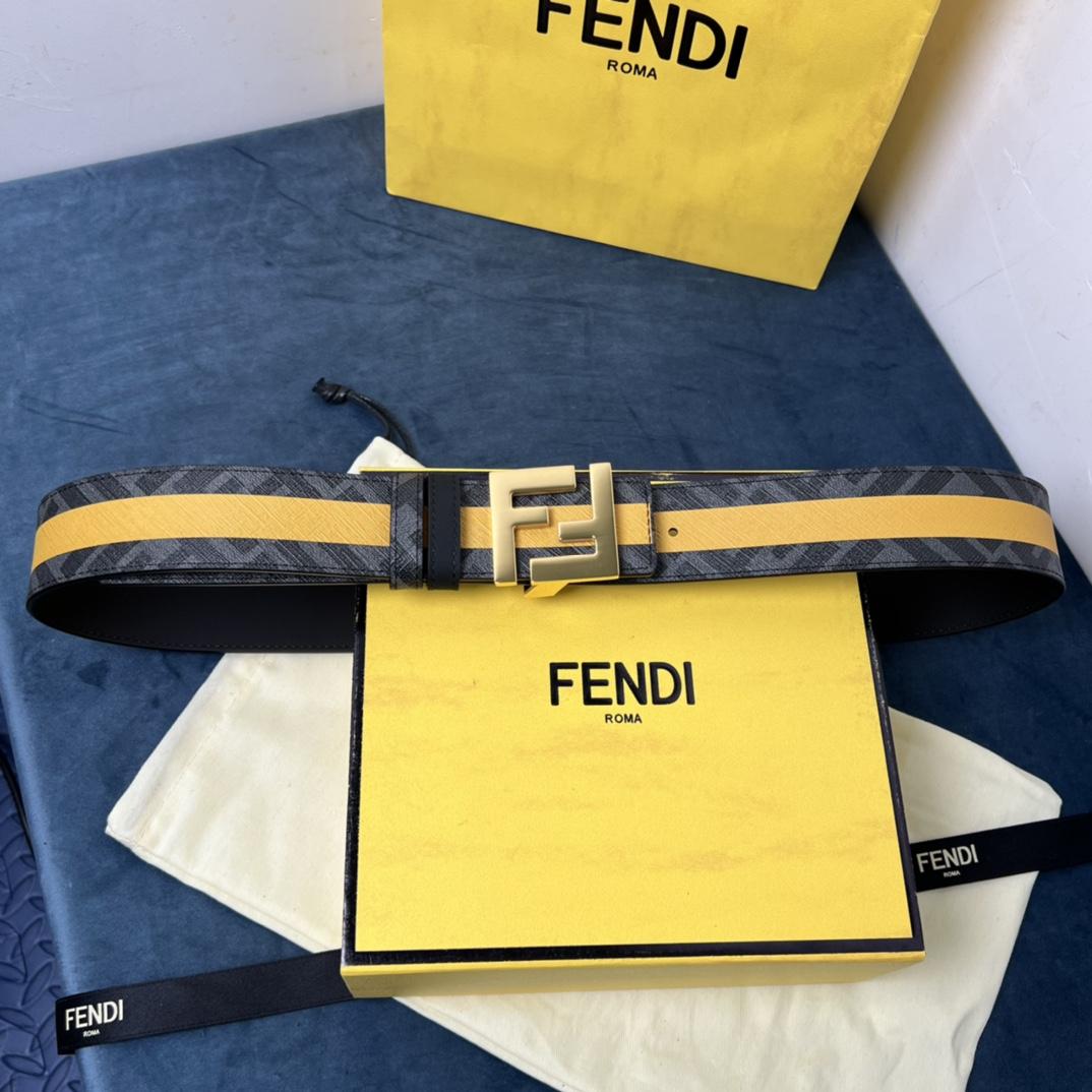 Fendi Reversible Black Leather Belt  - DopestKickz