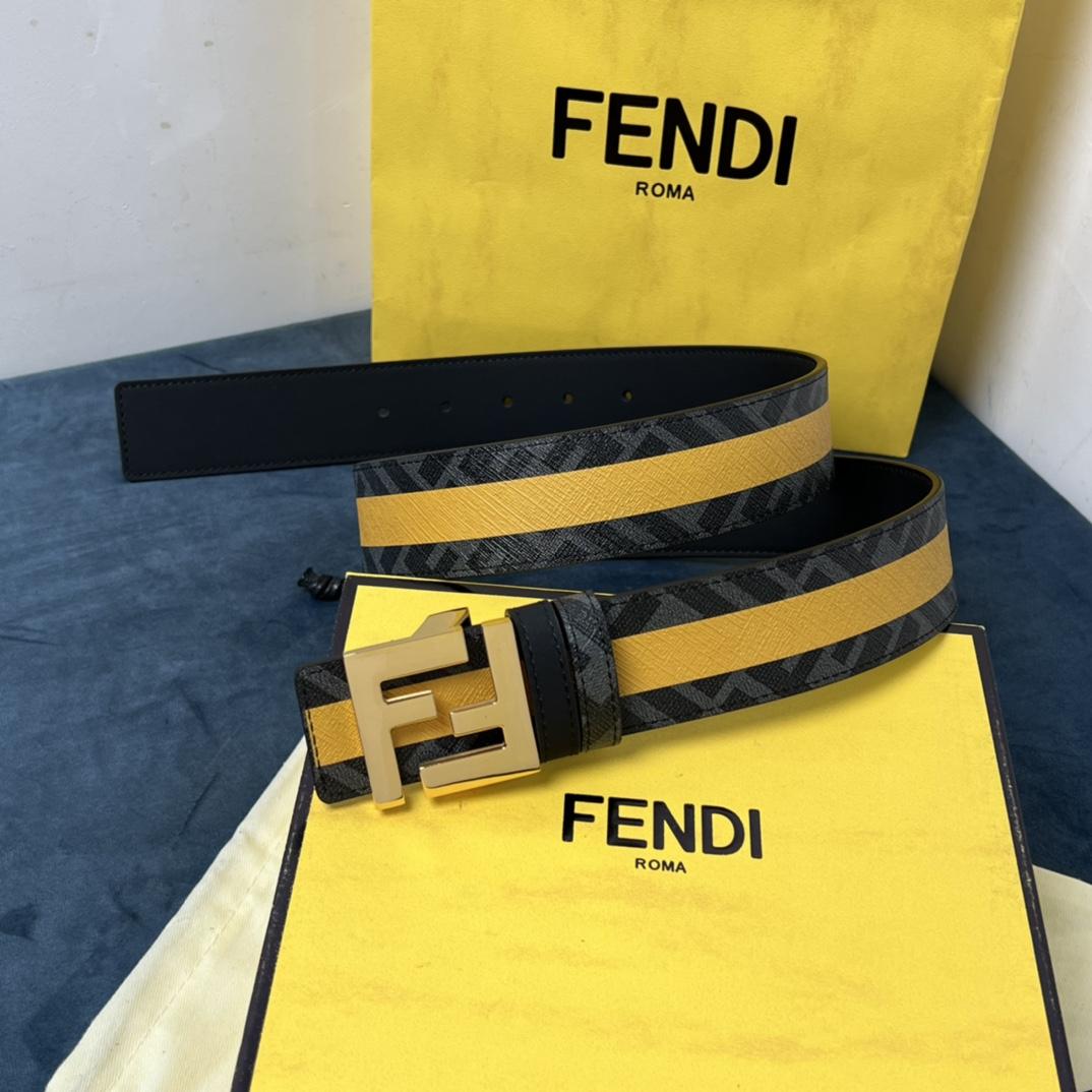 Fendi Reversible Black Leather Belt  - DopestKickz