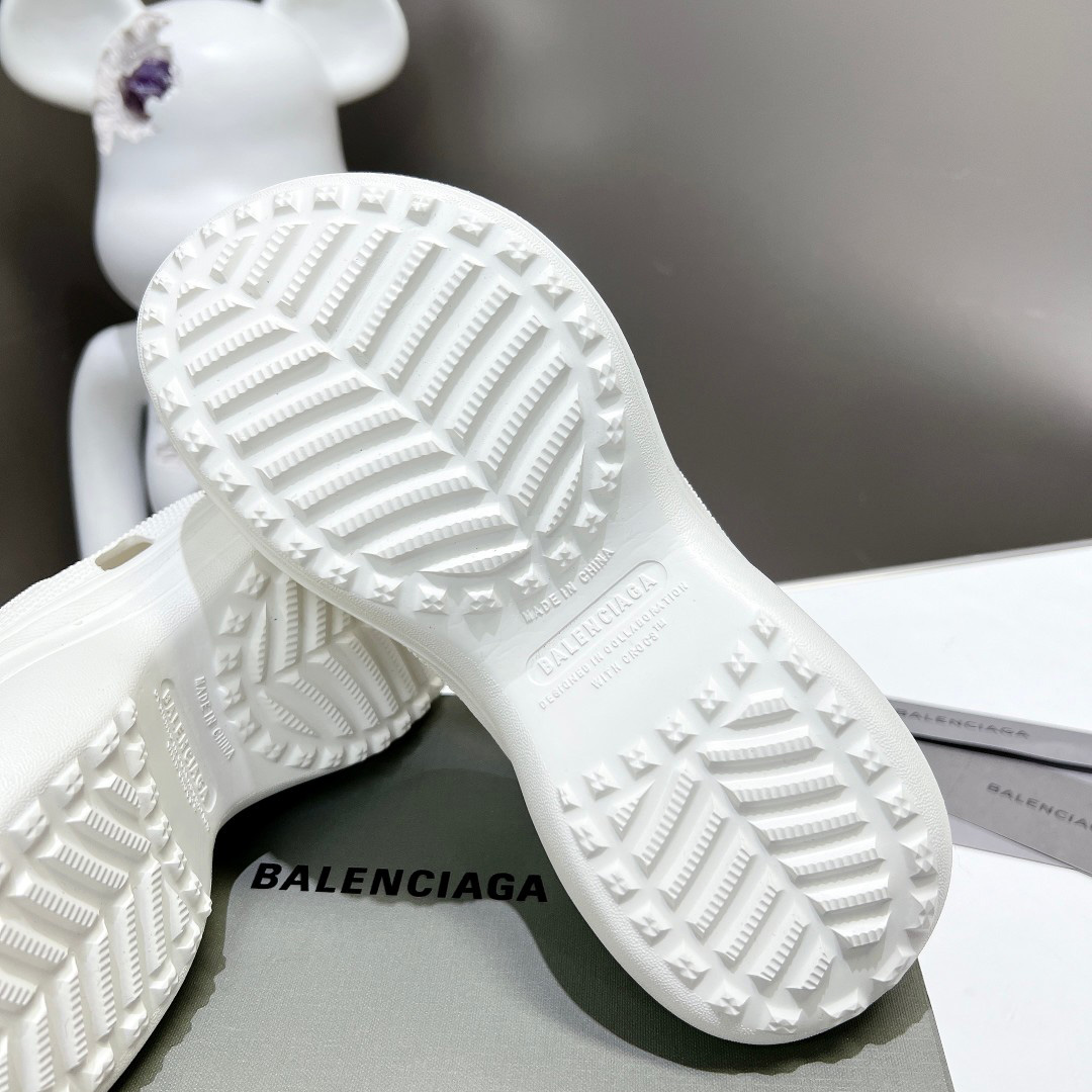 Balenciaga Women's Pool Crocs™ Slide Sandal In White - DopestKickz