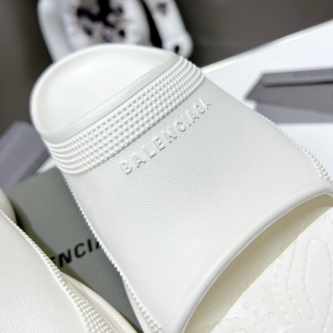 Balenciaga Women's Pool Crocs™ Slide Sandal In White - DopestKickz