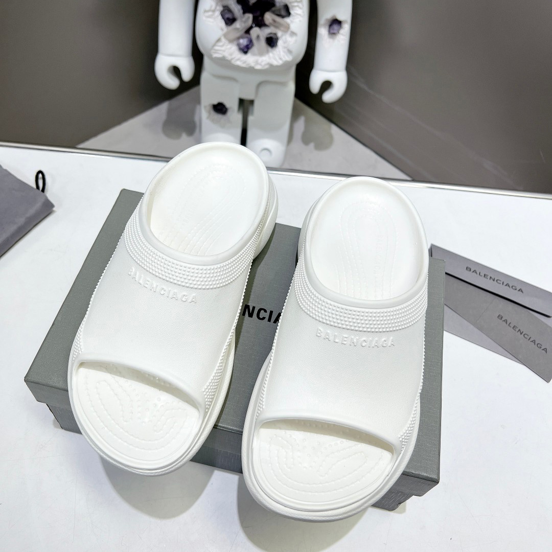 Balenciaga Women's Pool Crocs™ Slide Sandal In White - DopestKickz