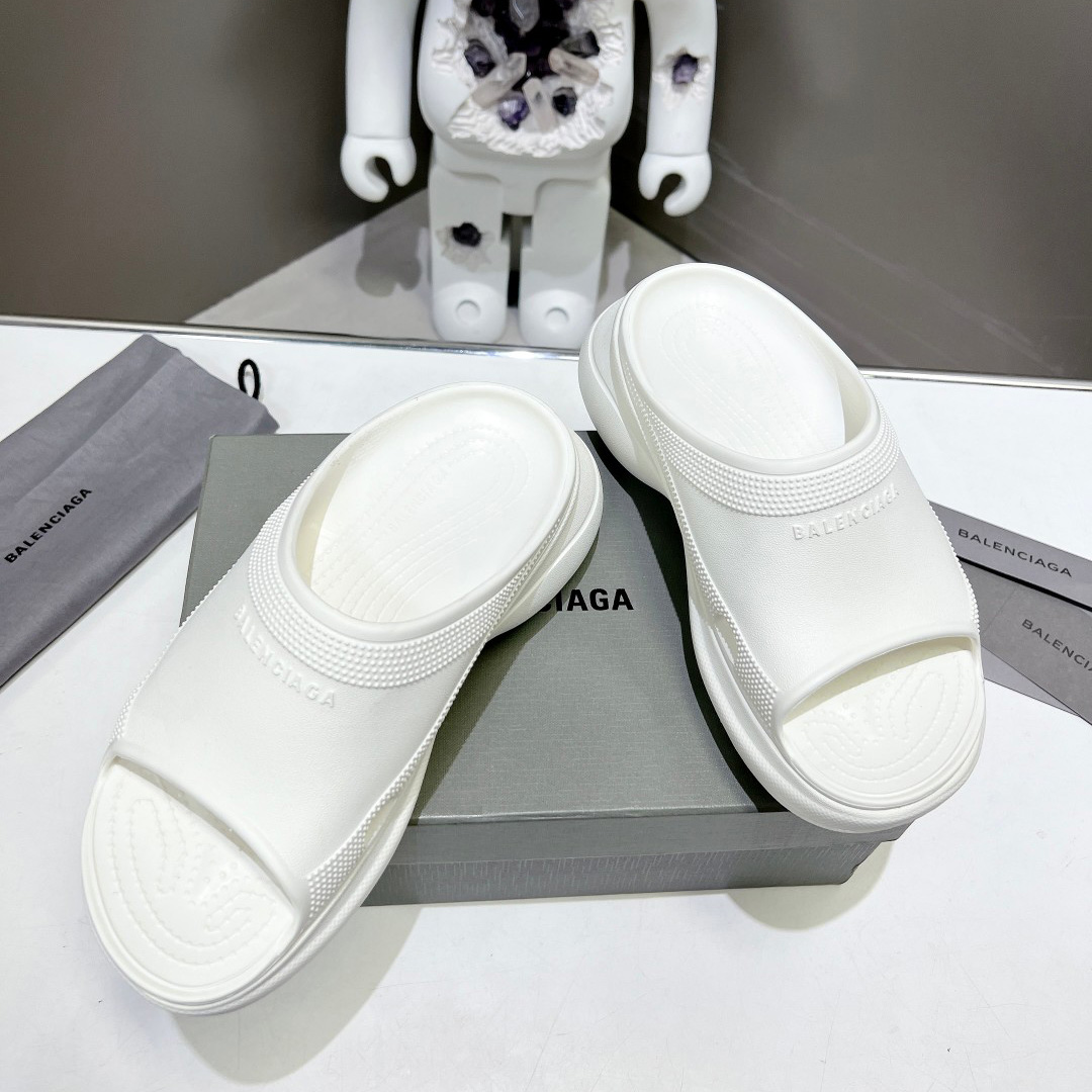 Balenciaga Women's Pool Crocs™ Slide Sandal In White - DopestKickz