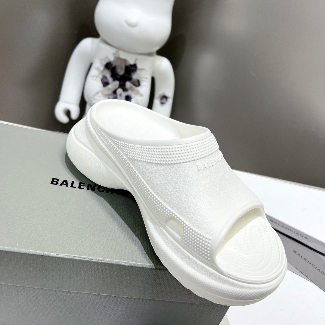 Balenciaga Women's Pool Crocs™ Slide Sandal In White - DopestKickz