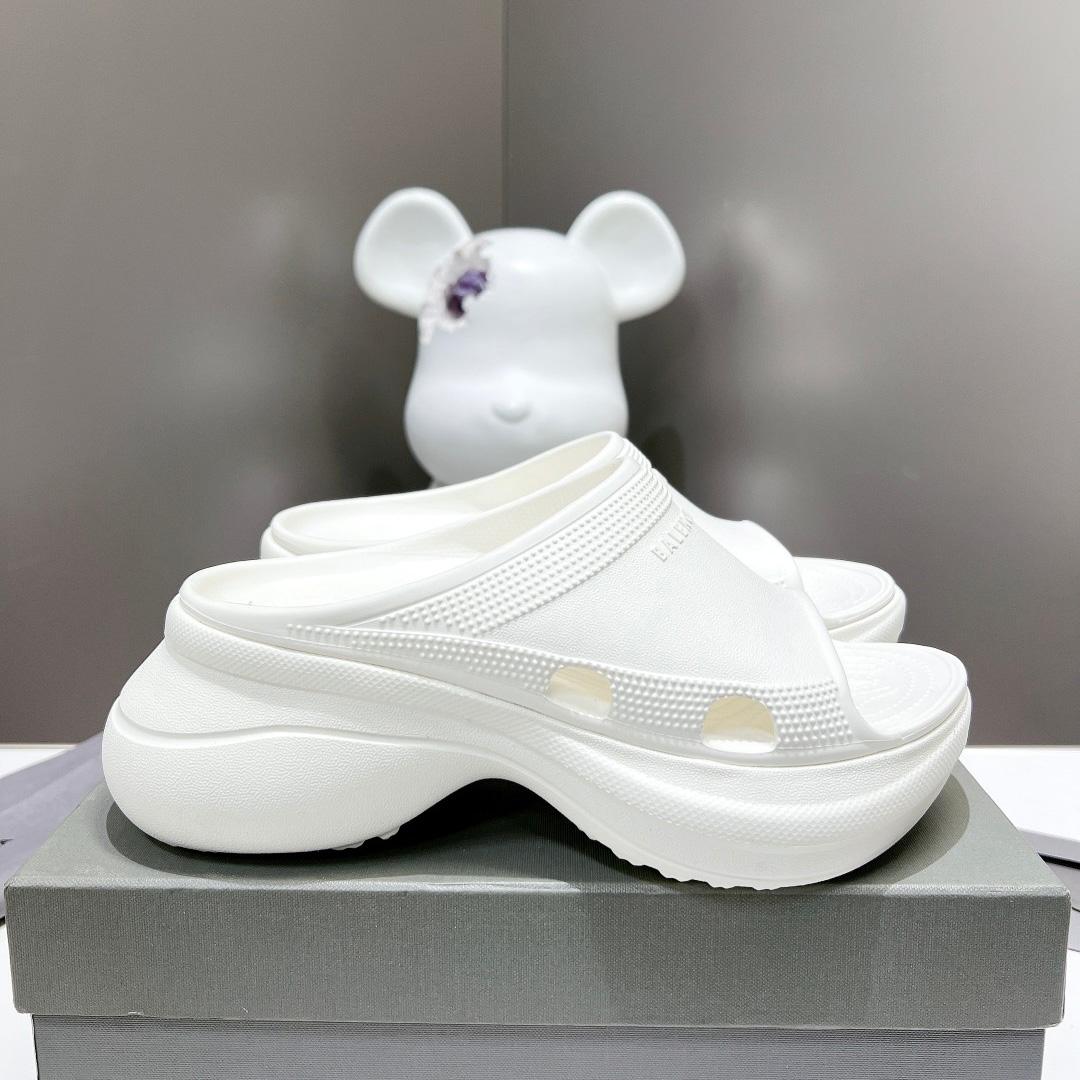 Balenciaga Women's Pool Crocs™ Slide Sandal In White - DopestKickz