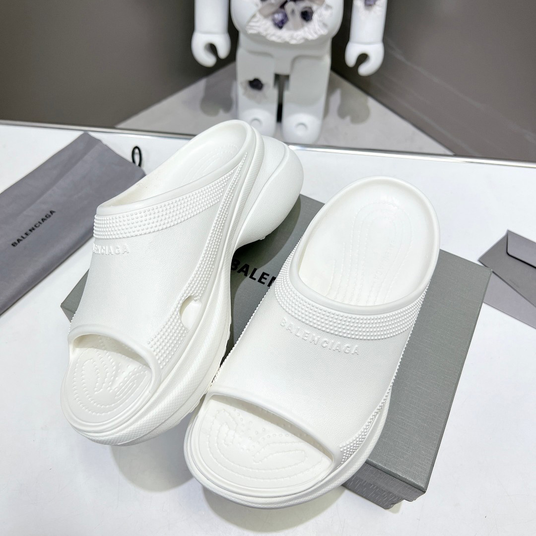 Balenciaga Women's Pool Crocs™ Slide Sandal In White - DopestKickz