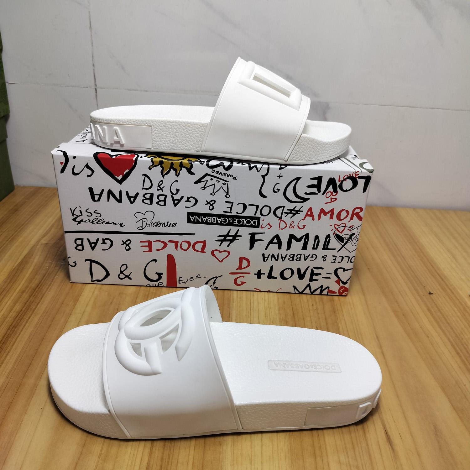Dolce & Gabbana Rubber Beachwear Slides With DG Millennials Logo - DopestKickz