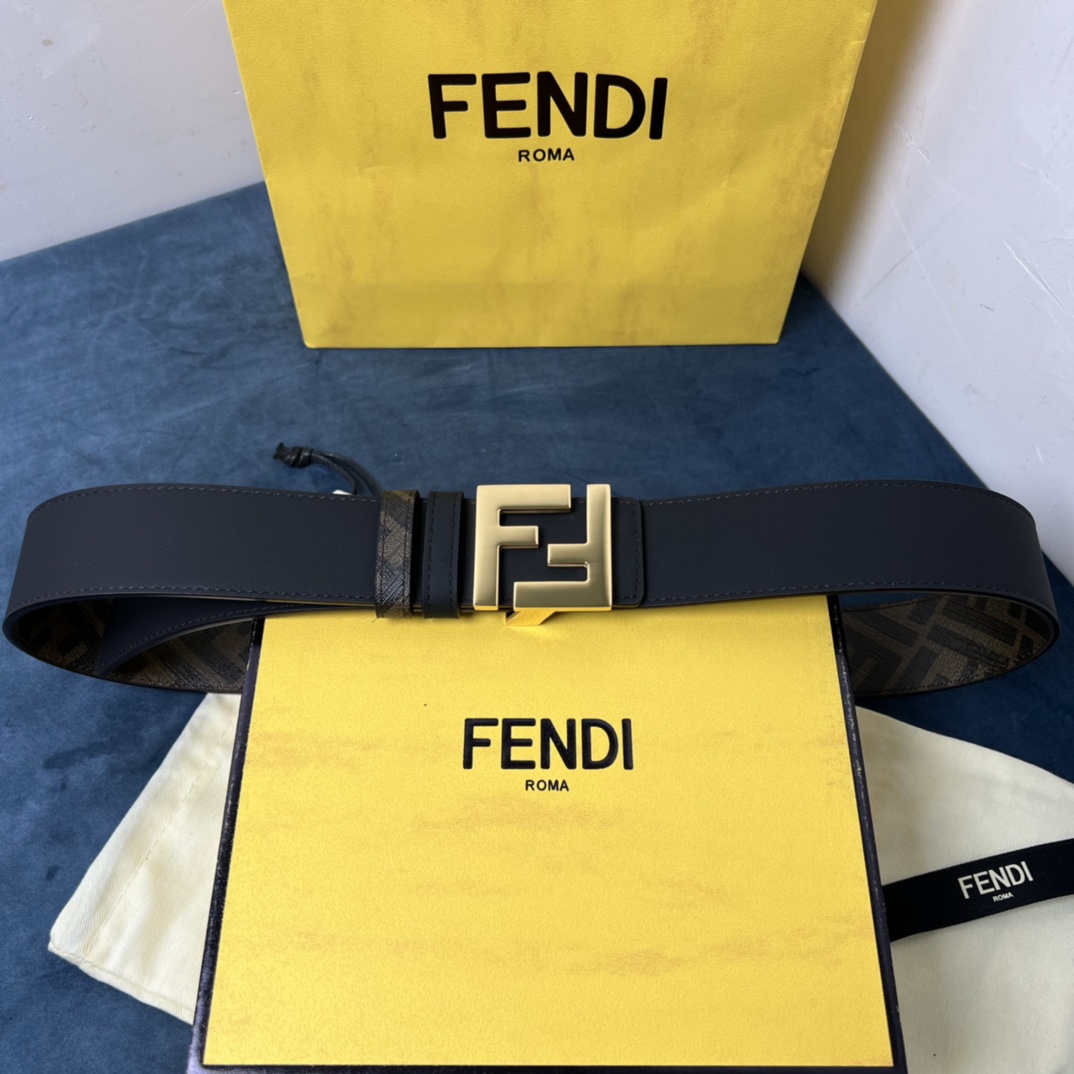 Fendi Reversible Black Leather Belt  - DopestKickz