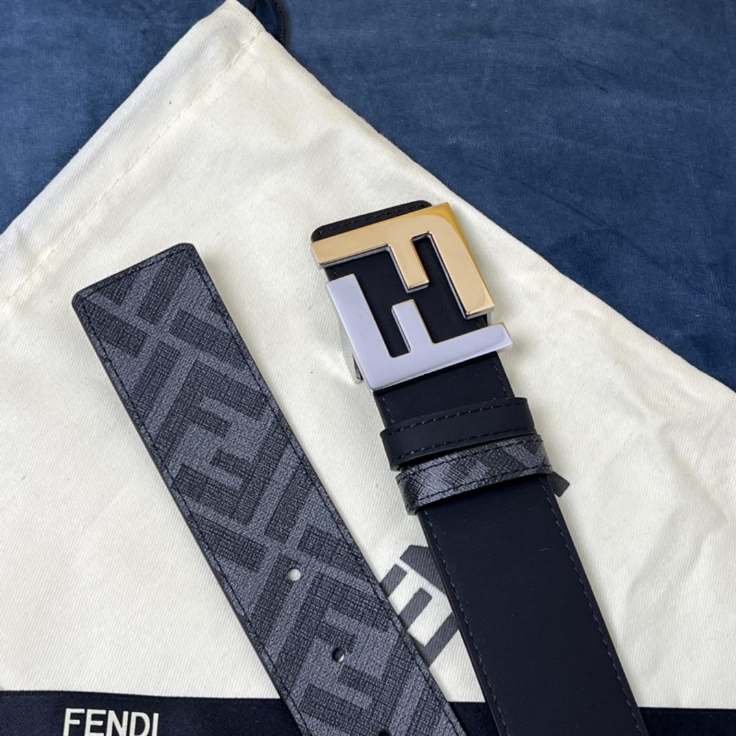 Fendi Reversible Black Leather Belt  - DopestKickz