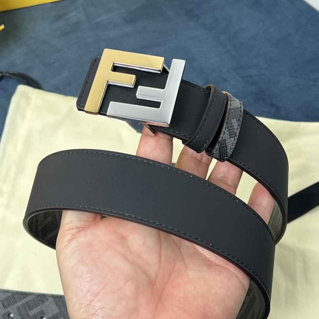 Fendi Reversible Black Leather Belt  - DopestKickz