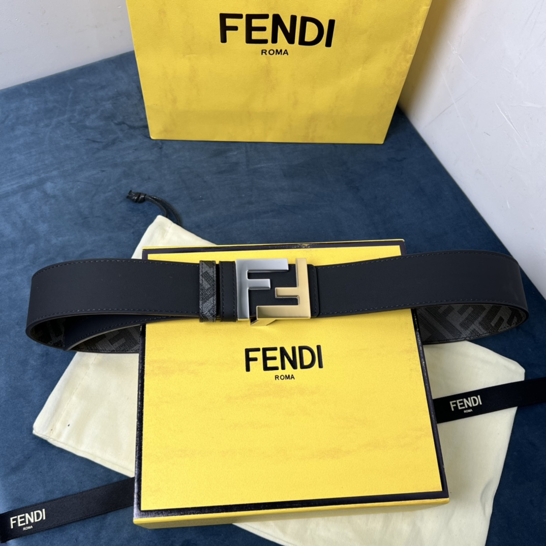 Fendi Reversible Black Leather Belt  - DopestKickz