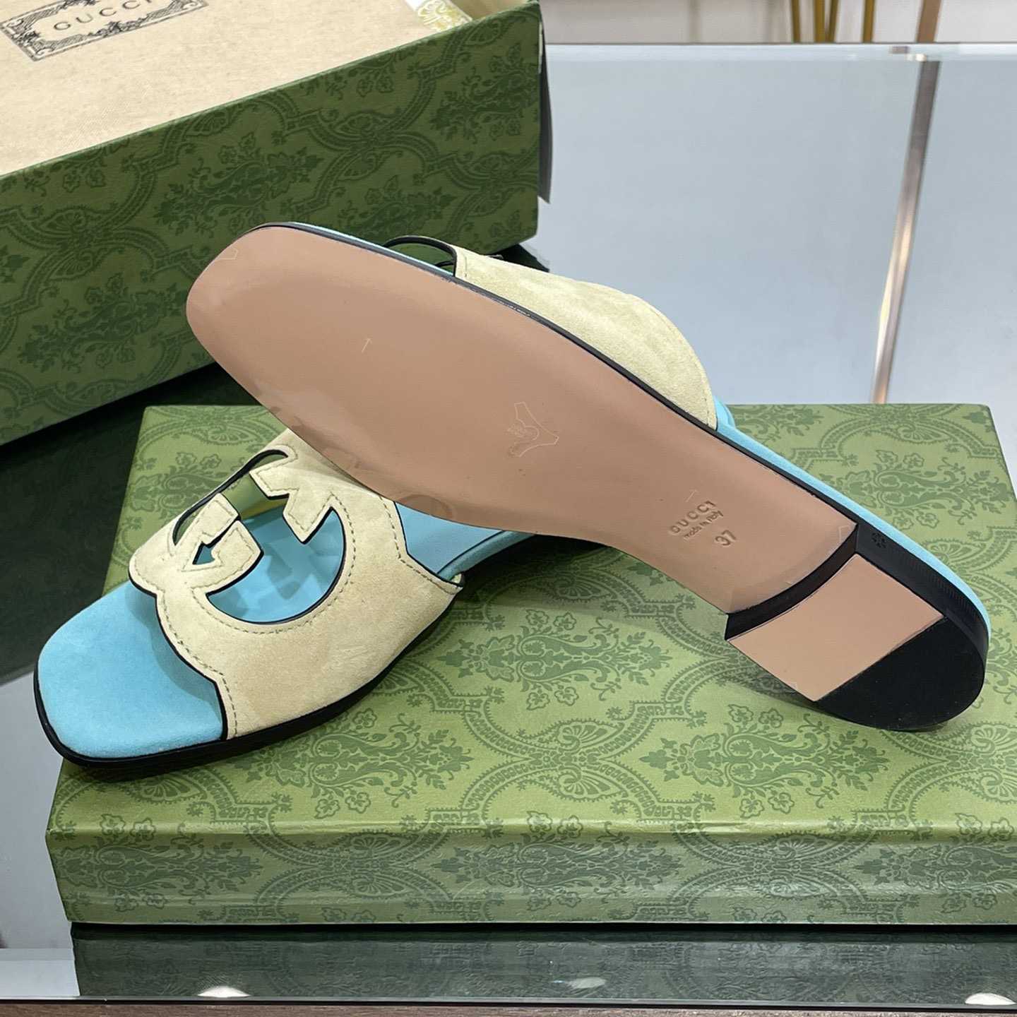 Gucci Women's Interlocking G Cut-out Slide Sandal - DopestKickz